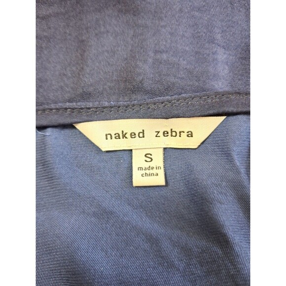 Naked Zebra Long Flowing Sleeves Bell Shaped Torso, Size Small Dark Blue Women - Picture 8 of 12